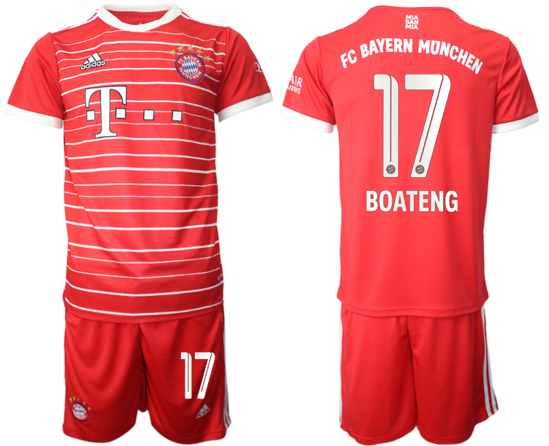 Cheap Men 2022-2023 Club Bayern Munich home Red 17 Adidas Soccer Jersey